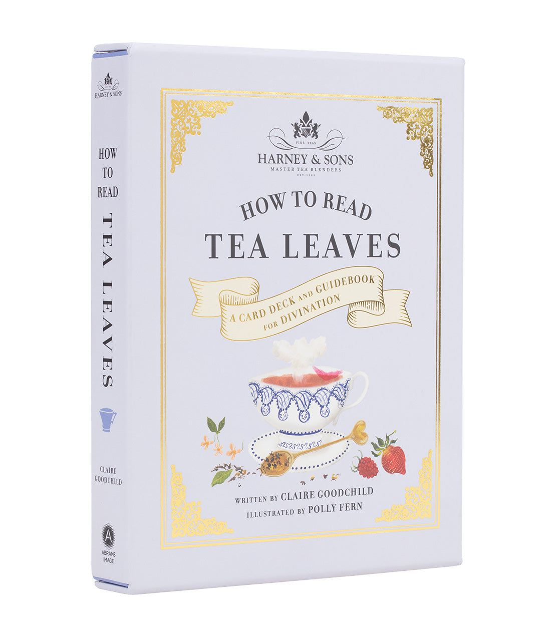 Harney & Sons 'How to Read Tea Leaves' book and card deck for divination, illustrated by Polly Fern.