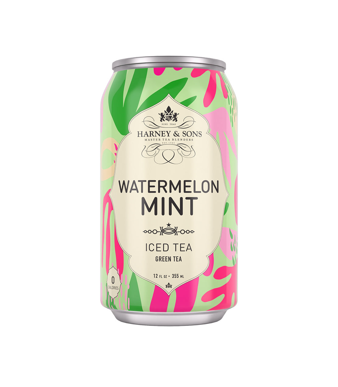 Harney & Sons Fine Teas- Watermelon Mint Iced Tea- Green Tea- Colorful 12 fl oz can
