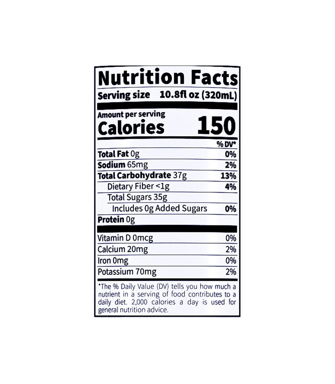 Nutrition facts label for Harney & Sons Pineapple Juice, detailing calories, sugars, and serving size.