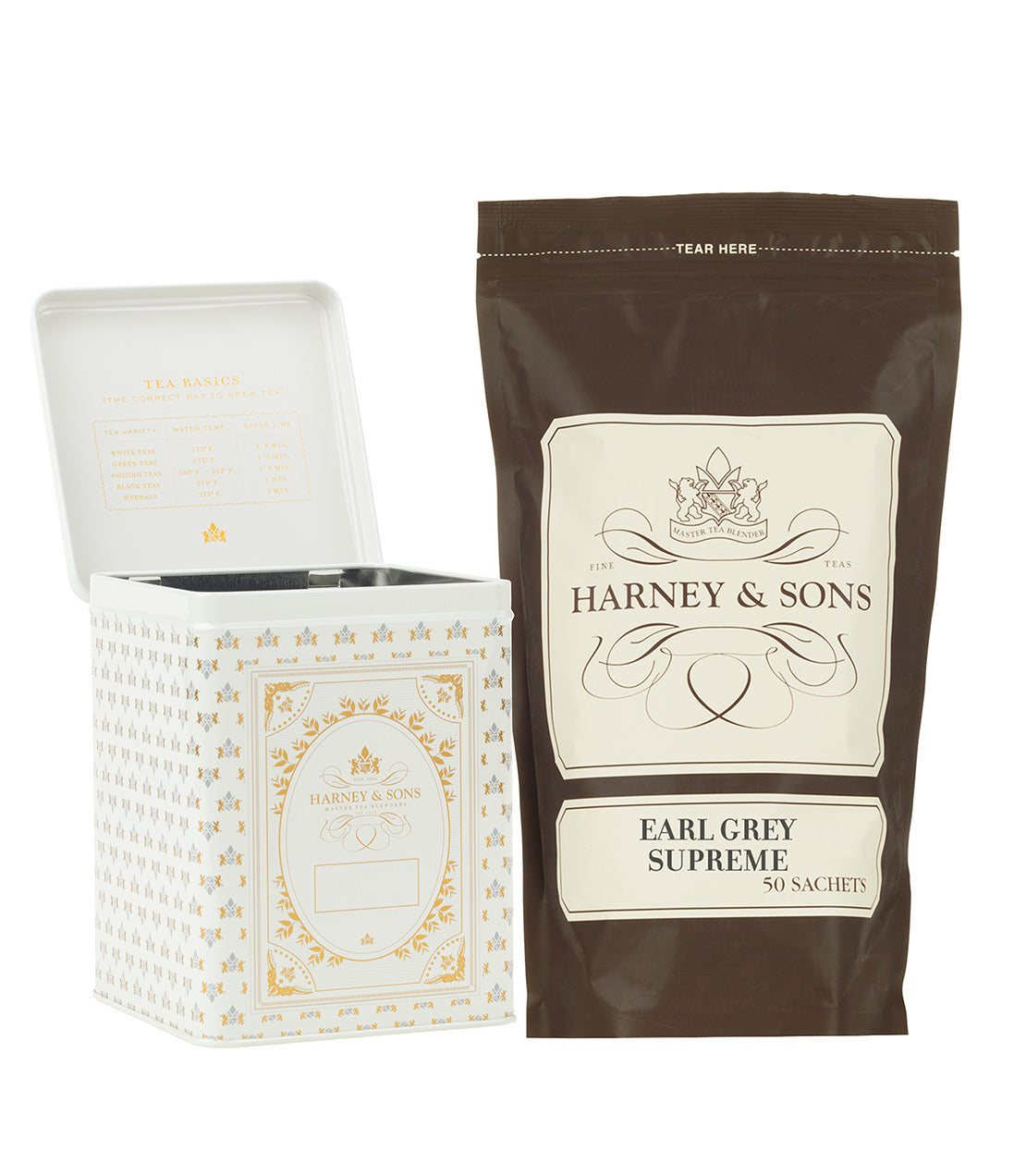 Harney & Sons 50 CT Hinged Canister Bundle - Earl Grey Supreme Sachets