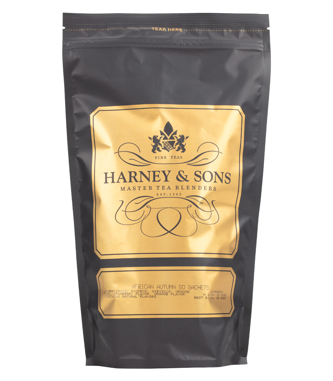 Harney & Sons Fine Teas- African Autumn- Black and Gold Bag of 50 Sachets