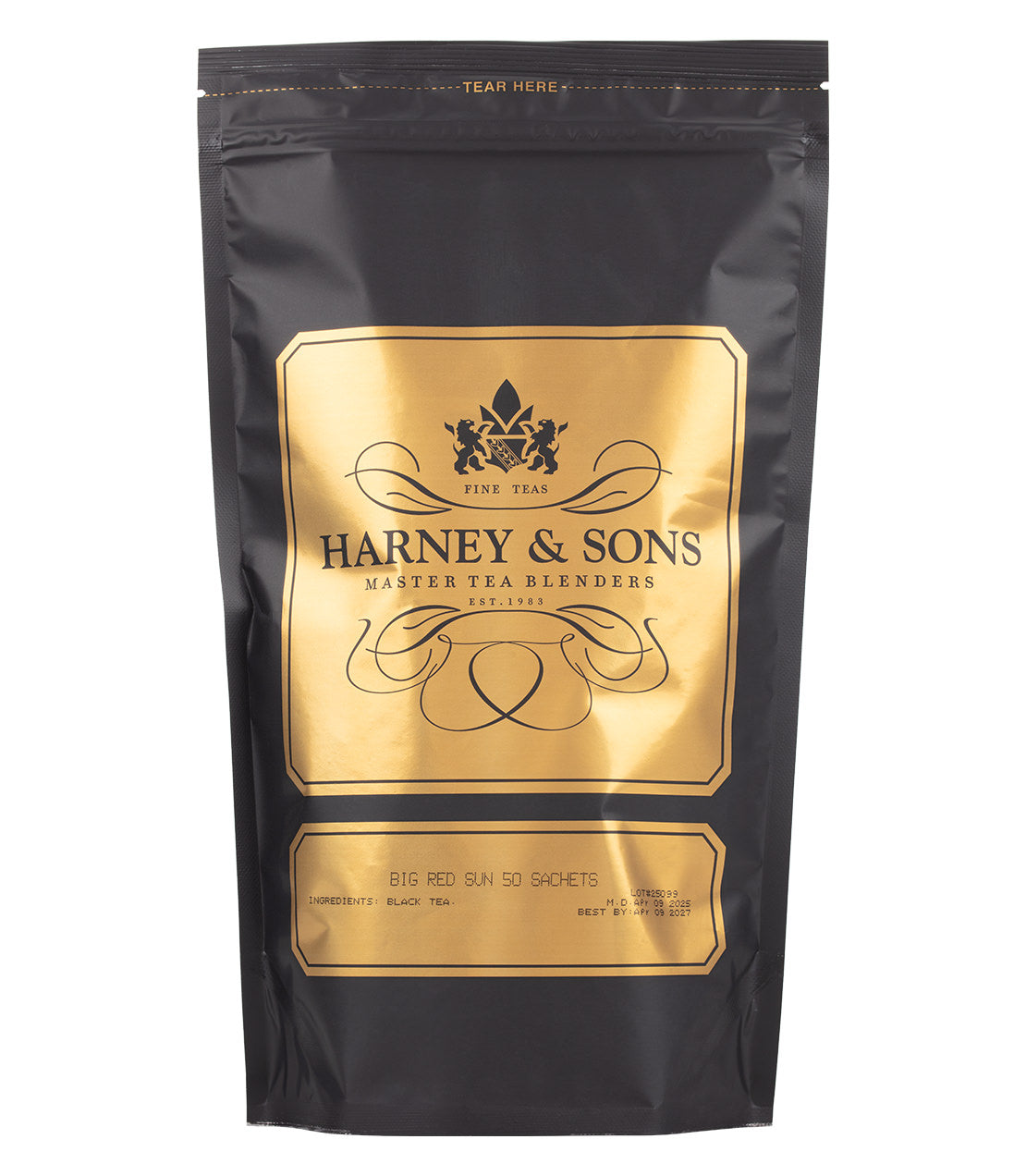 Harney & Sons Fine Teas- Big Red Sun- Black and Gold Bag of 50 Sachets