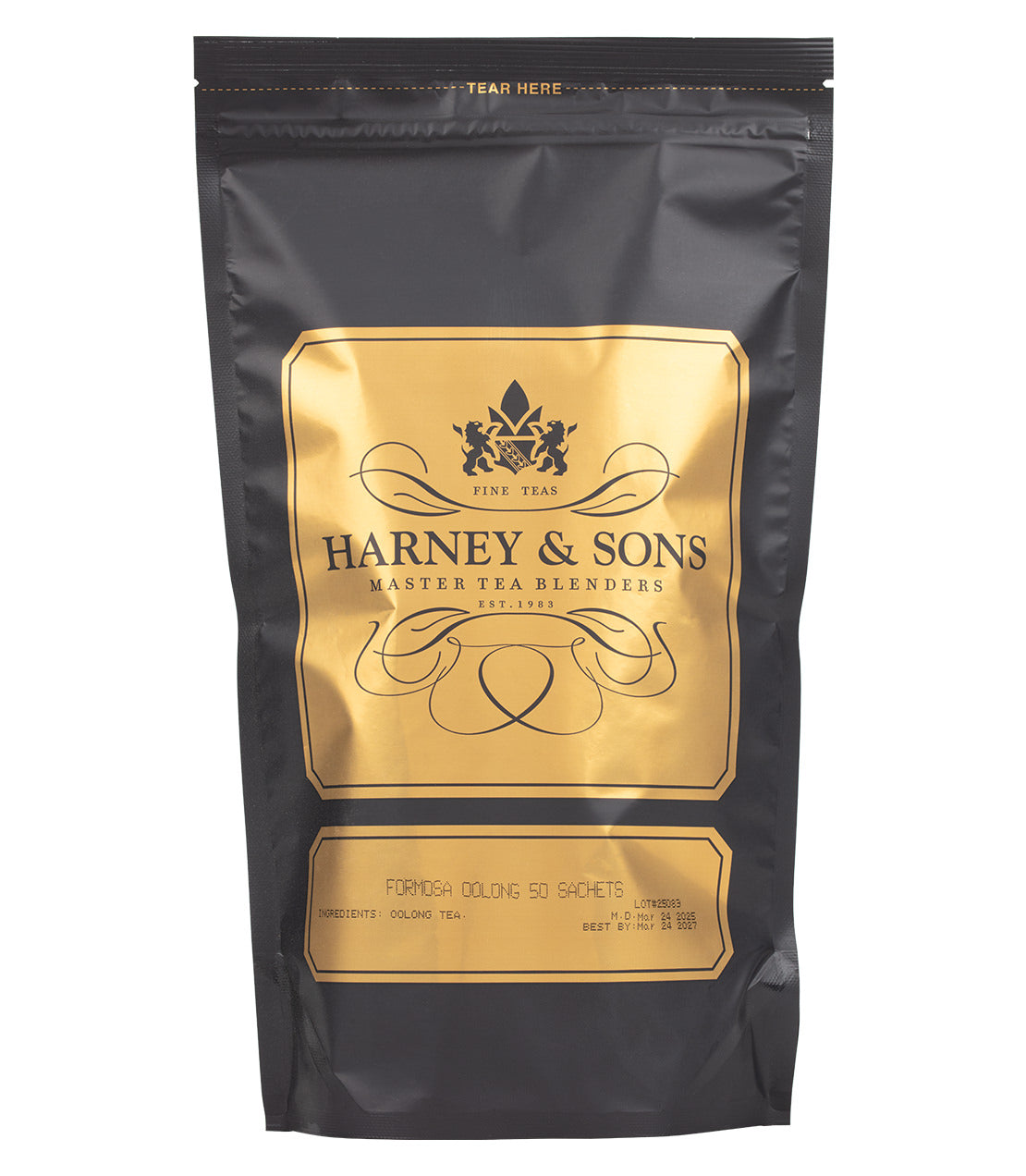 Harney & Sons Fine Teas- Formosa Oolong- Black and Gold Bag of 50 Sachets
