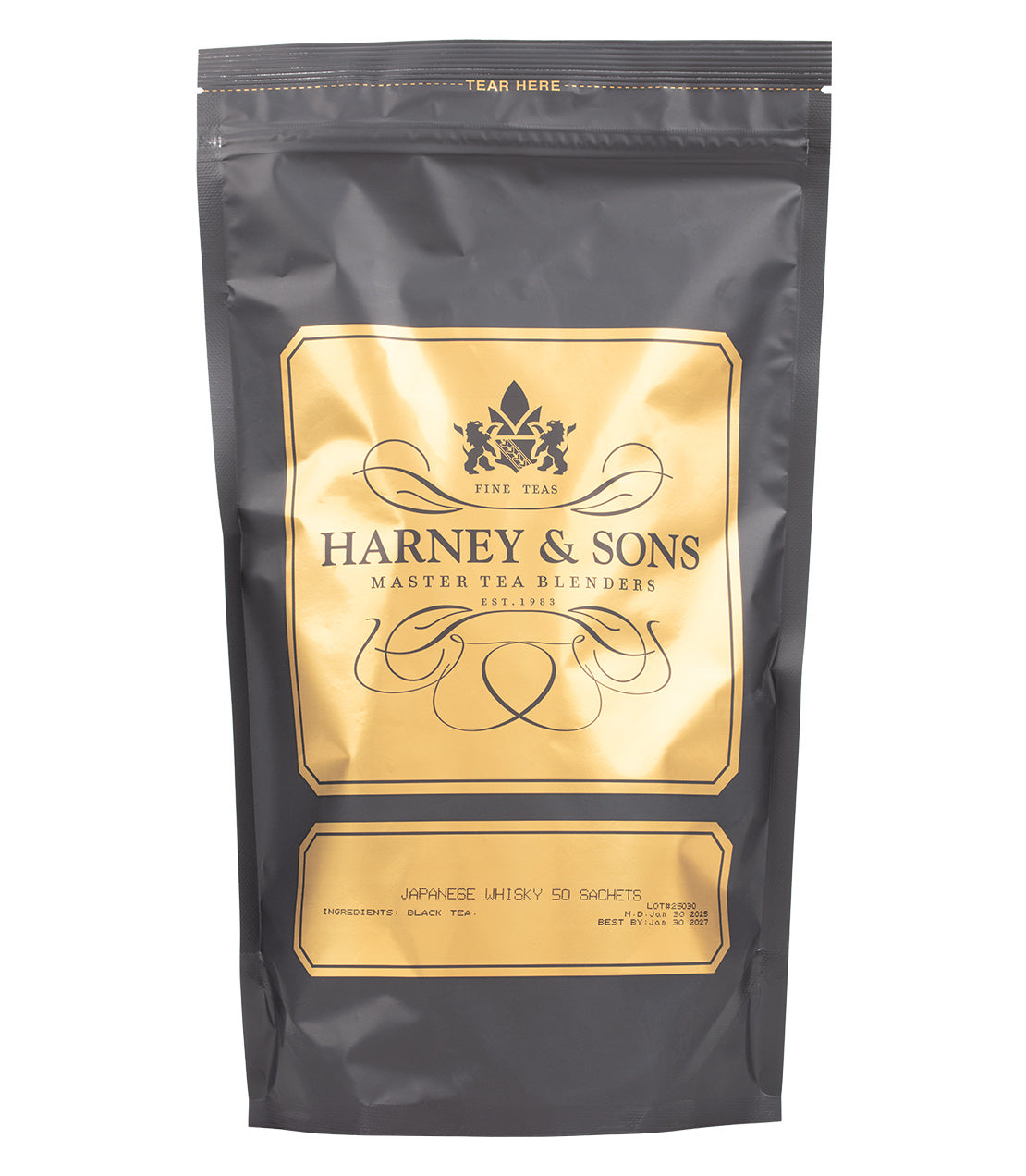 Harney & Sons Fine Teas- Japanese Whisky- Black and Gold Bag of 50 Sachets