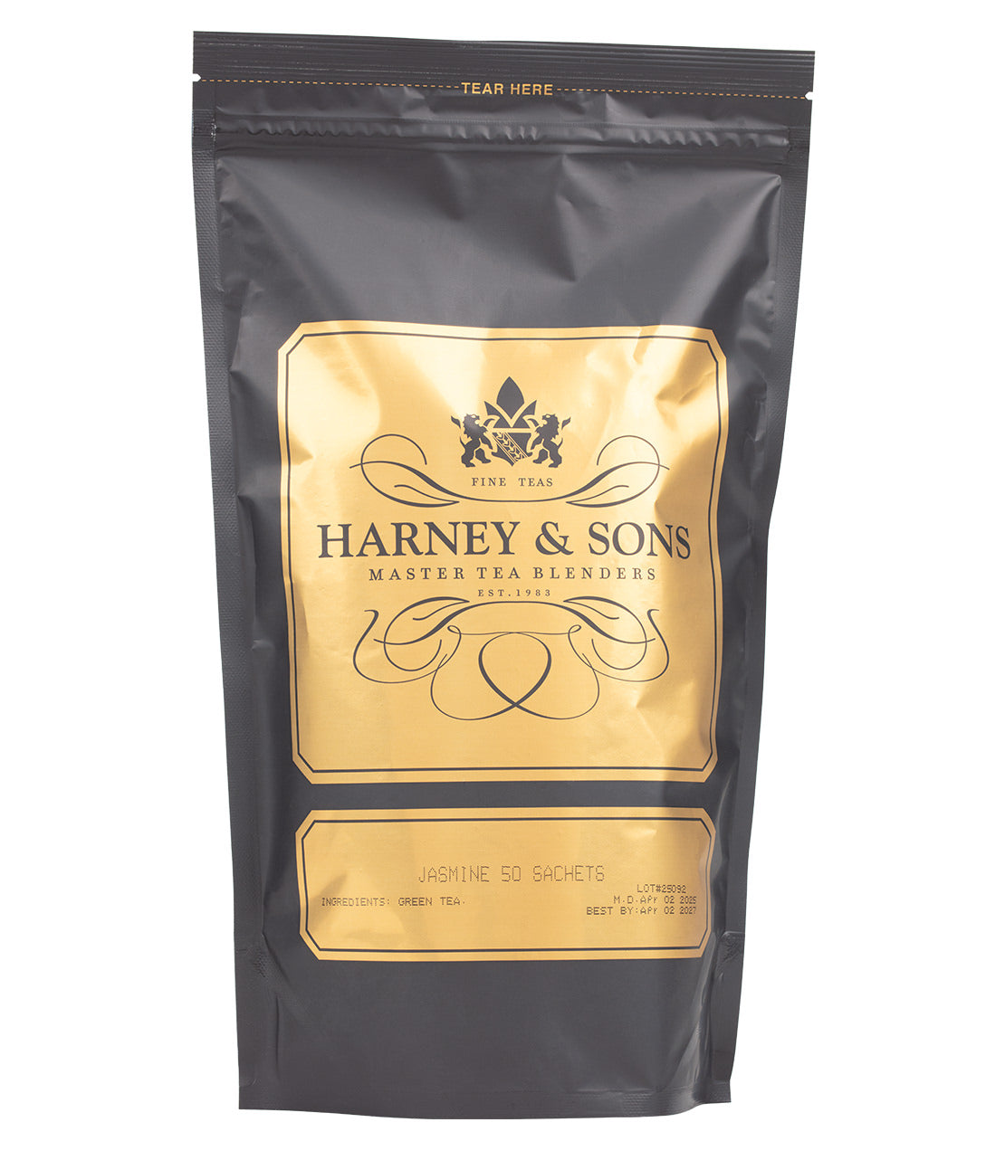 Harney & Sons Fine Teas- Jasmine- Black and Gold Bag of 50 Sachets