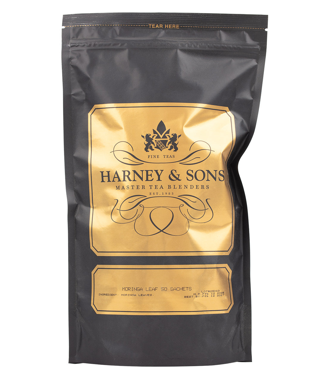 Harney & Sons Fine Teas- Moringa Leaf- Black and Gold Bag of 50 Sachets