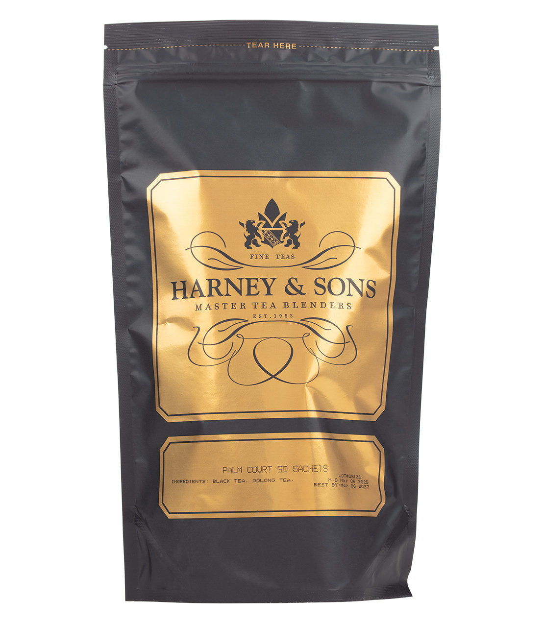 Harney & Sons Fine Teas- Palm Court- Black and Gold Bag of 50 Sachets