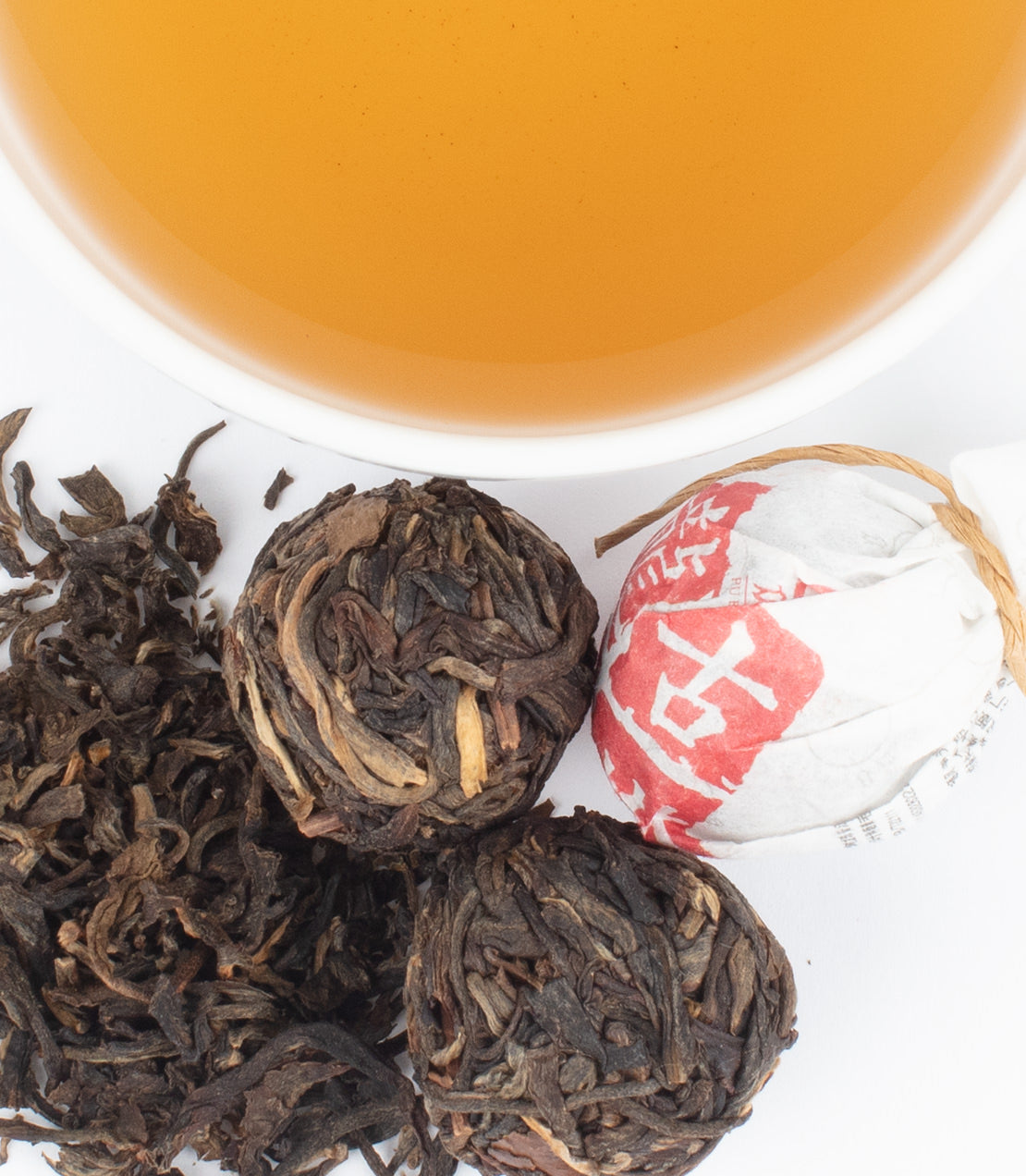 Harney & Sons Fine Teas- 2019 Raw (Sheng) Pu-Erh- Cup and leaves from above