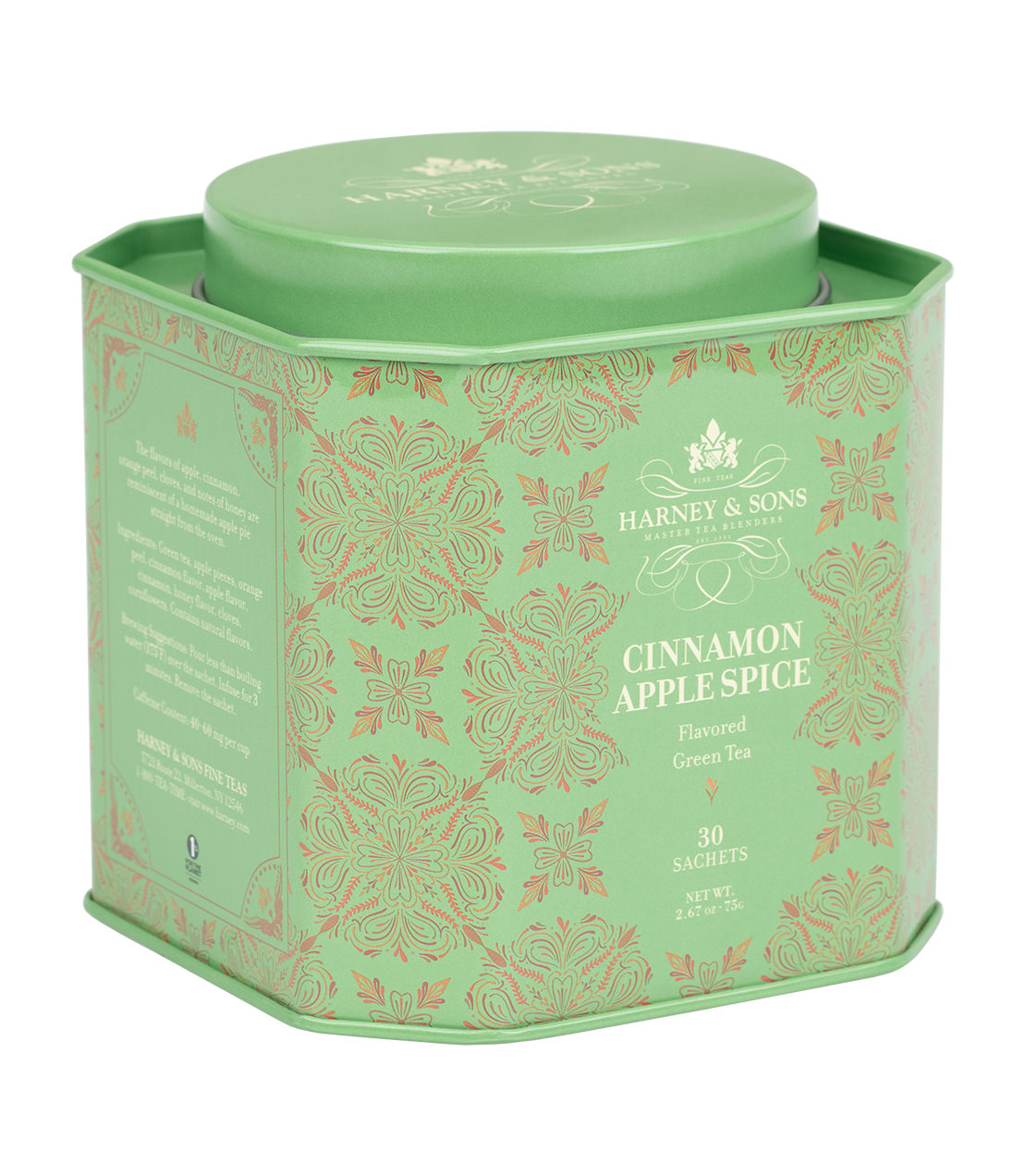 Harney & Sons Fine Teas-Cinnamon Apple Spice- Green 30 Count Tin of Sachets-