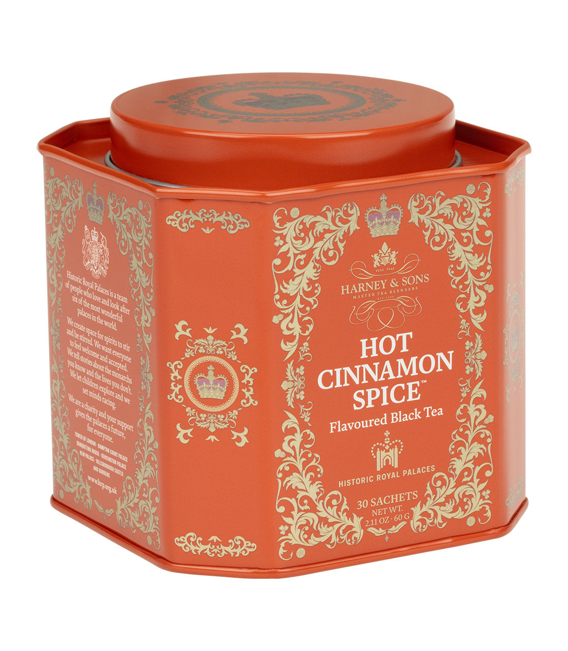 Harney & Sons Fine Teas- Historic Royal Palaces Collection- Decorative orange tin of 30 sachets