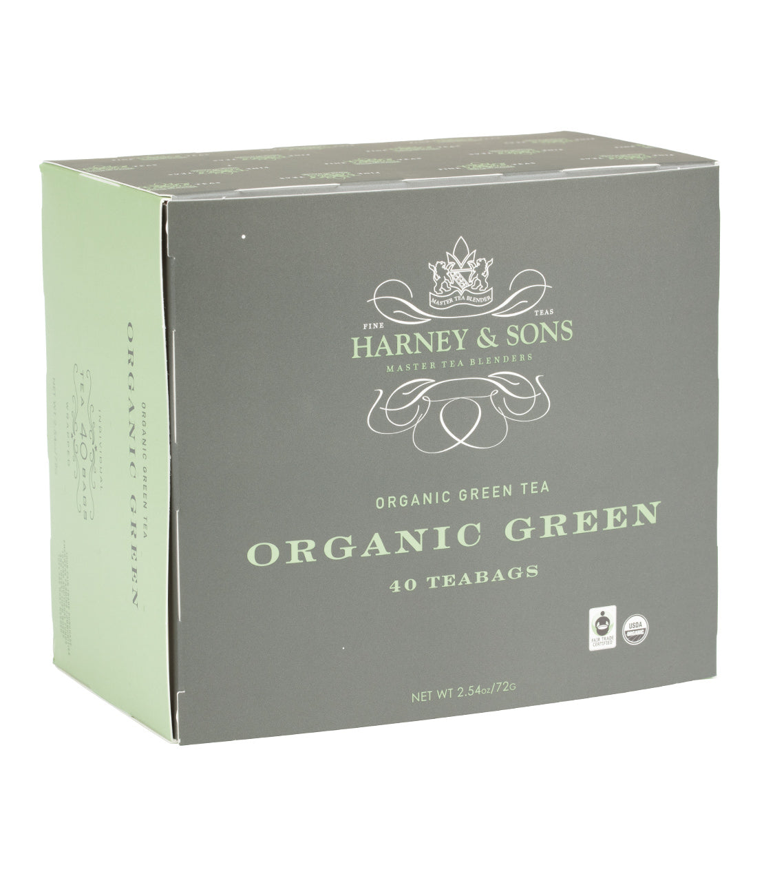 Harney & Sons Fine Teas- Organic Green- Black and Green box of 40 Premium Teabags