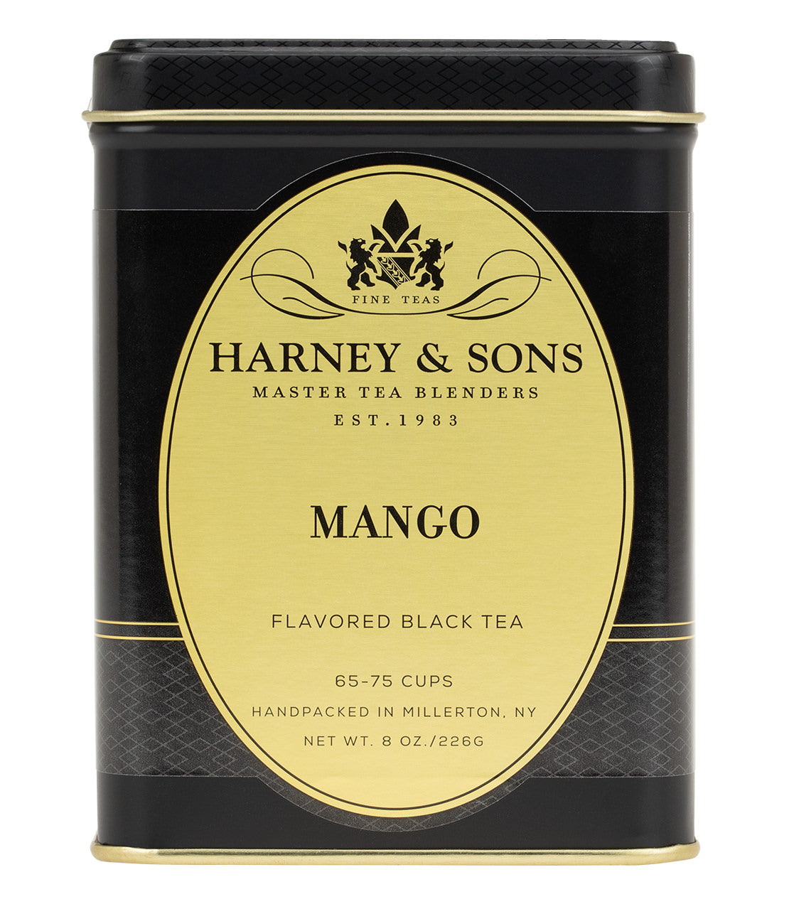 Harney & Sons Fine Teas- Mango Black- 8OZ Tin of Loose Tea- Flavored Black Tea- 65-75 Cups