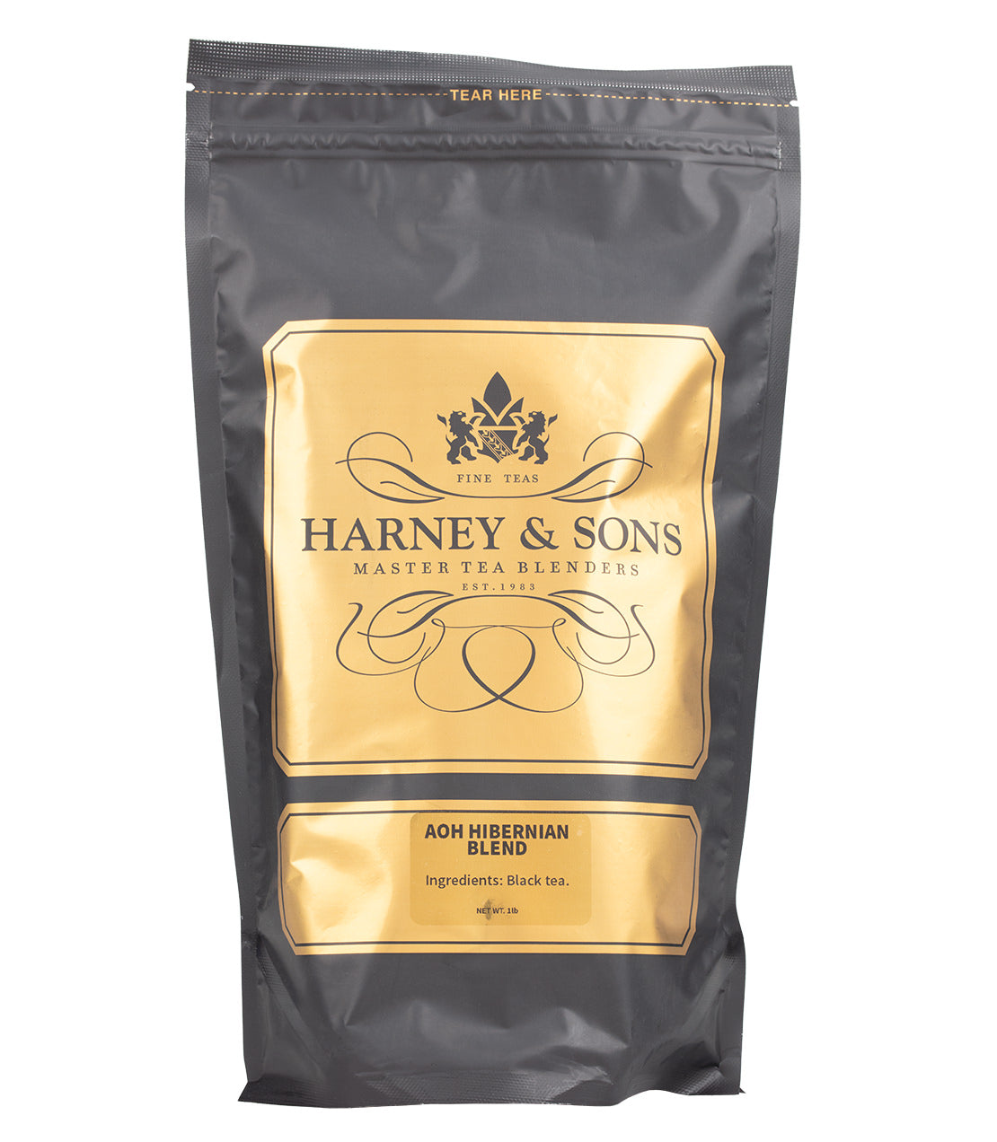 Harney & Sons Fine Teas- AOH Hibernian- 1 Pound/16OZ Bag- Black and Gold Bag