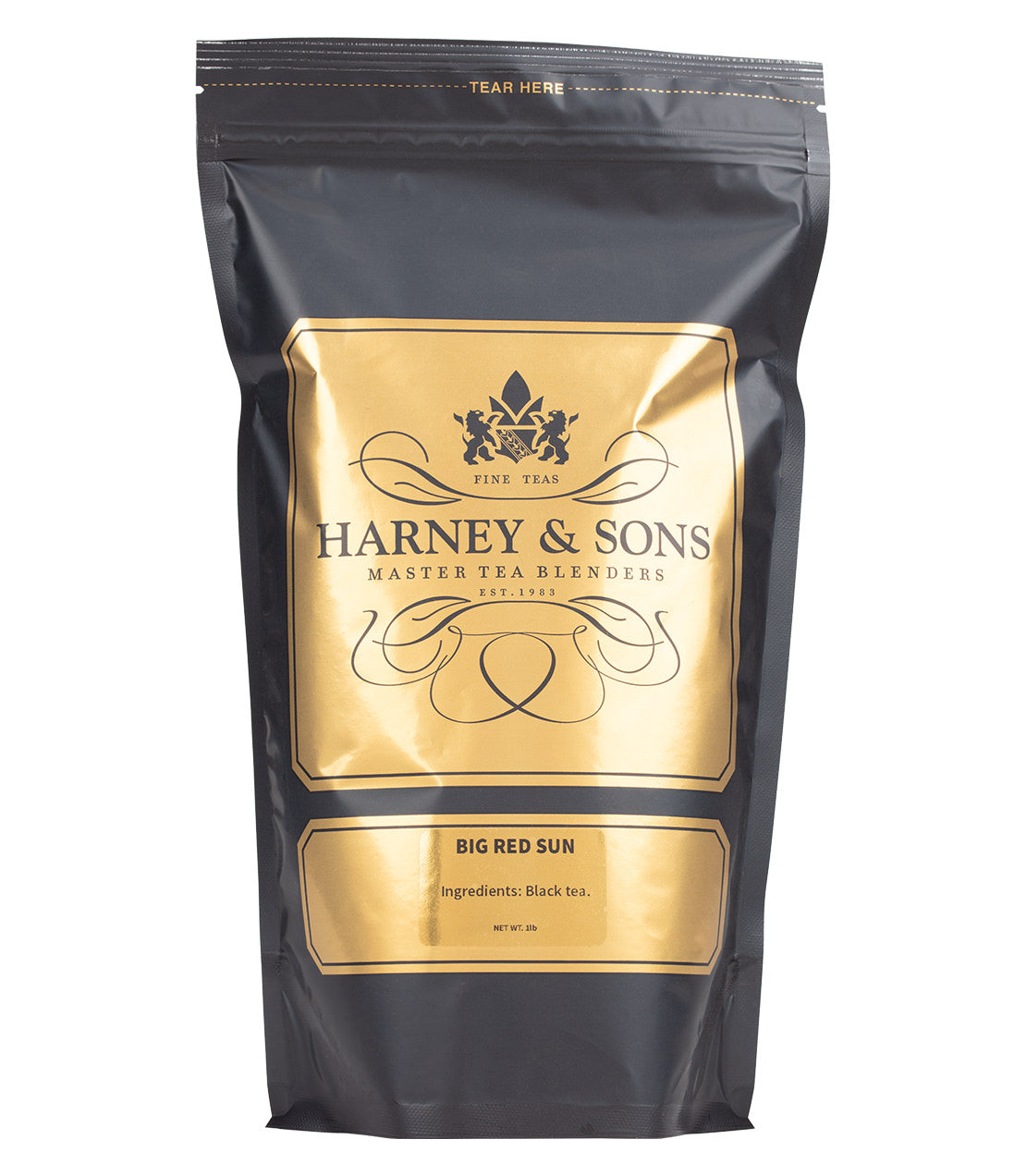 Harney & Sons Fine Teas- Big Red Sun- 1 Pound/16OZ Bag- Black and Gold Bag