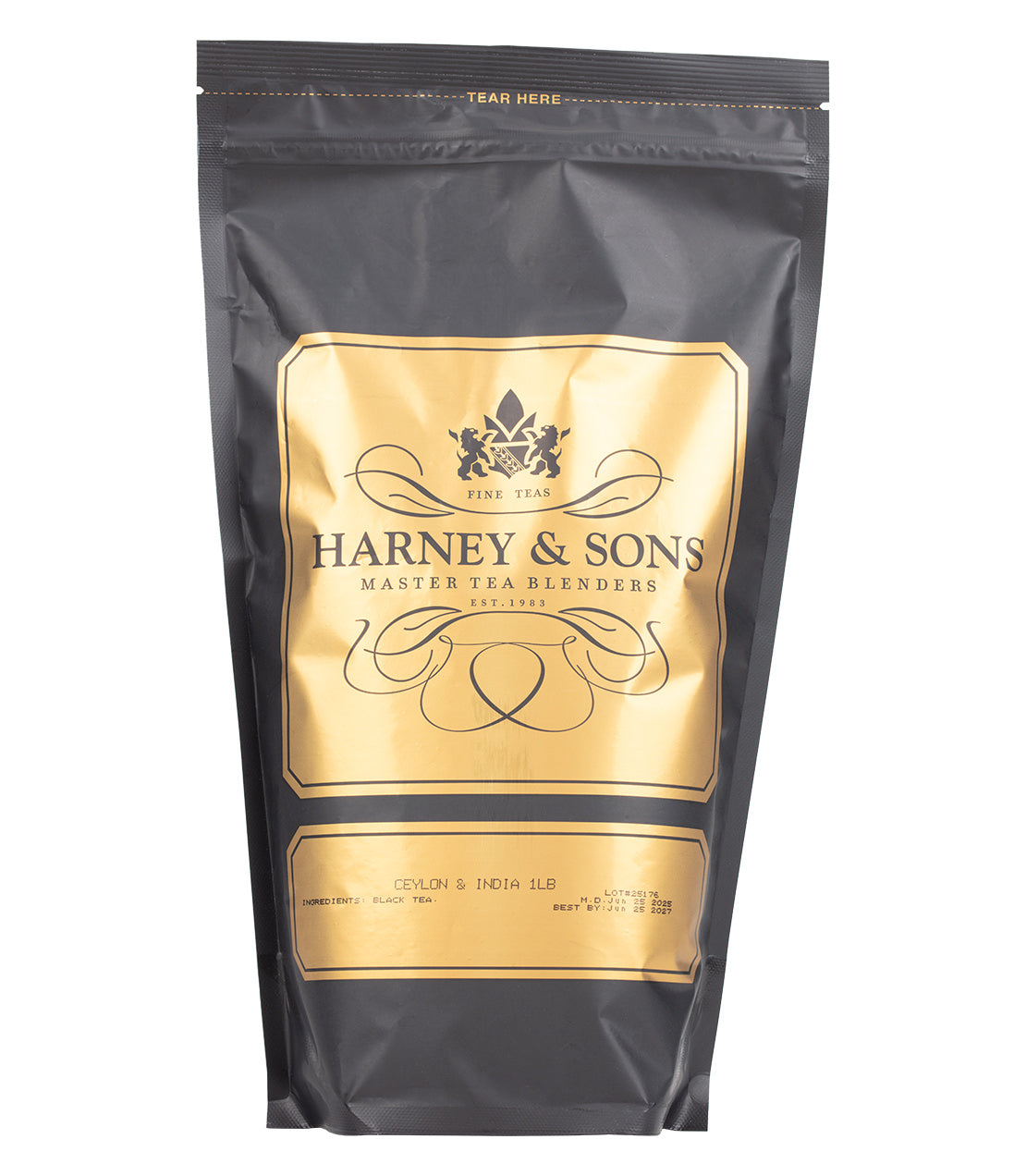 Harney & Sons Fine Teas- Ceylon & India (Orange Pekoe)- 1 Pound/16OZ Bag- Black and Gold Bag