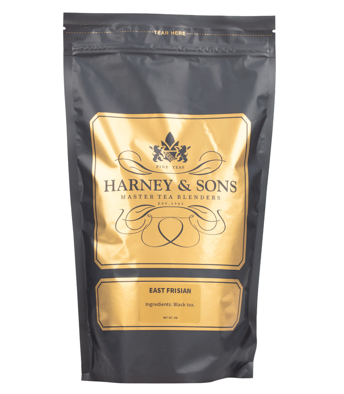 Harney & Sons Fine Teas- East Frisian- 1 Pound/16OZ Bag- Black and Gold Bag