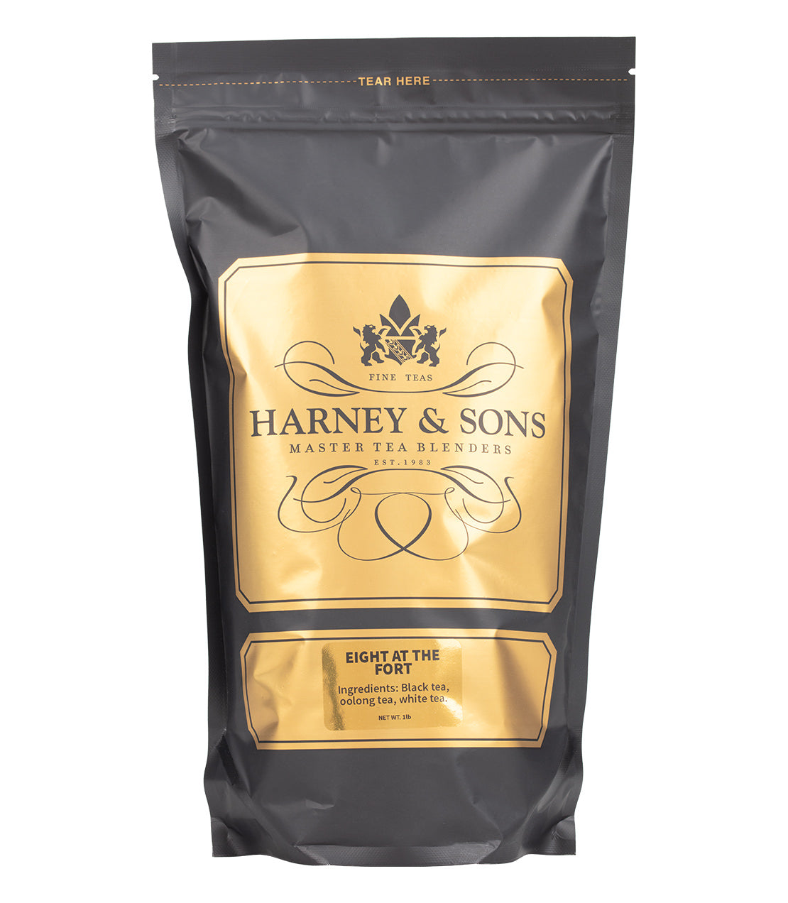 Harney & Sons Fine Teas- Eight At the Fort- 1 Pound/16OZ Bag- Black and Gold Bag