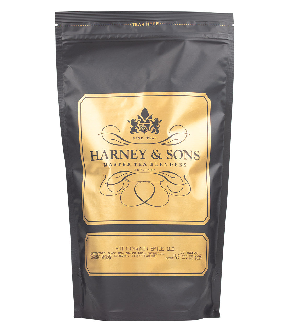 Harney & Sons Fine Teas- Hot Cinnamon Spice- 1 Pound/16OZ Bag- Black and Gold Bag