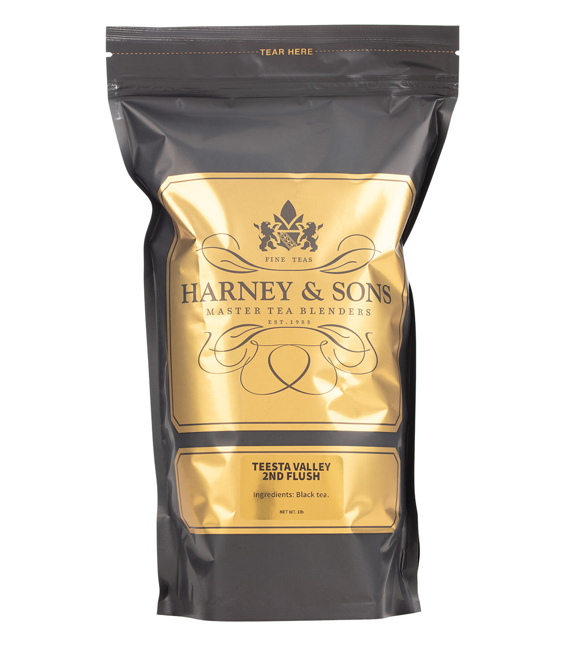 Teesta Valley 2nd Flush - 16oz Black and gold bag of loose tea- Harney & Sons Fine Teas