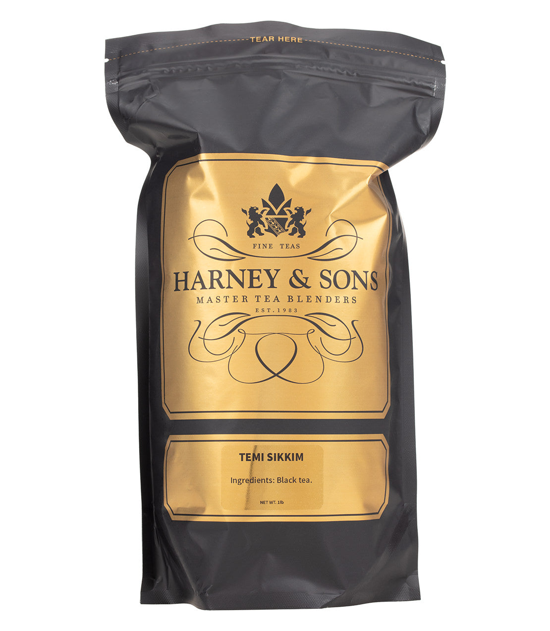 Harney & Sons Fine Teas- Temi Sikkim- 1 Pound Bag- Black and Gold Bag
