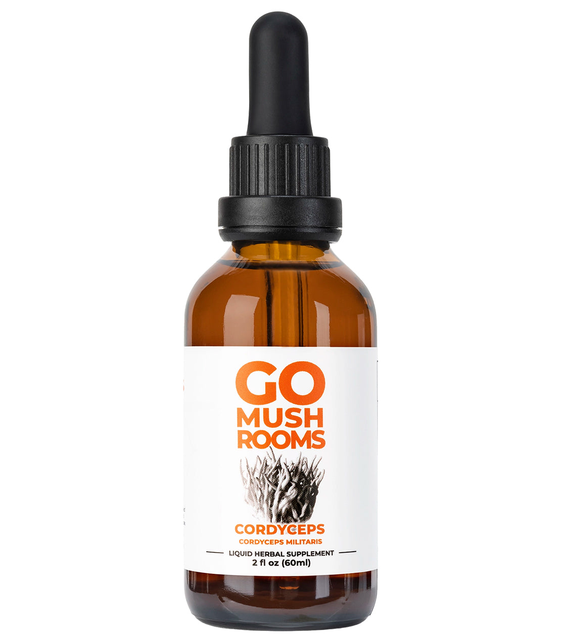 Go Mushrooms- Liquid Herbal Supplement- 2fl oz dropper bottle- Cordyceps