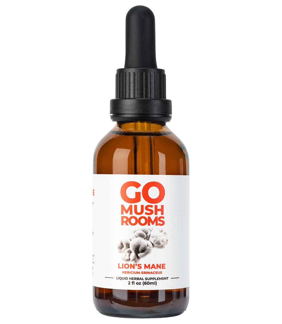 Go Mushrooms- Liquid Herbal Supplement- 2fl oz dropper bottle- Lion's Mane