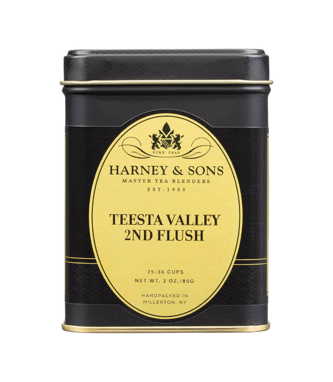 Teesta Valley 2nd Flush - Black and gold 3 oz. Tin of loose tea- Harney & Sons Fine Teas