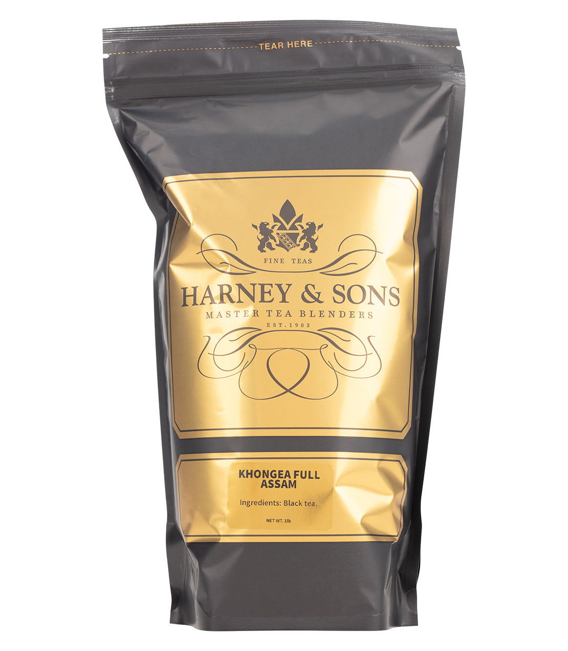 Harney & Sons Fine Teas- Khongea Full Assam- 1lb black and gold bag of loose tea