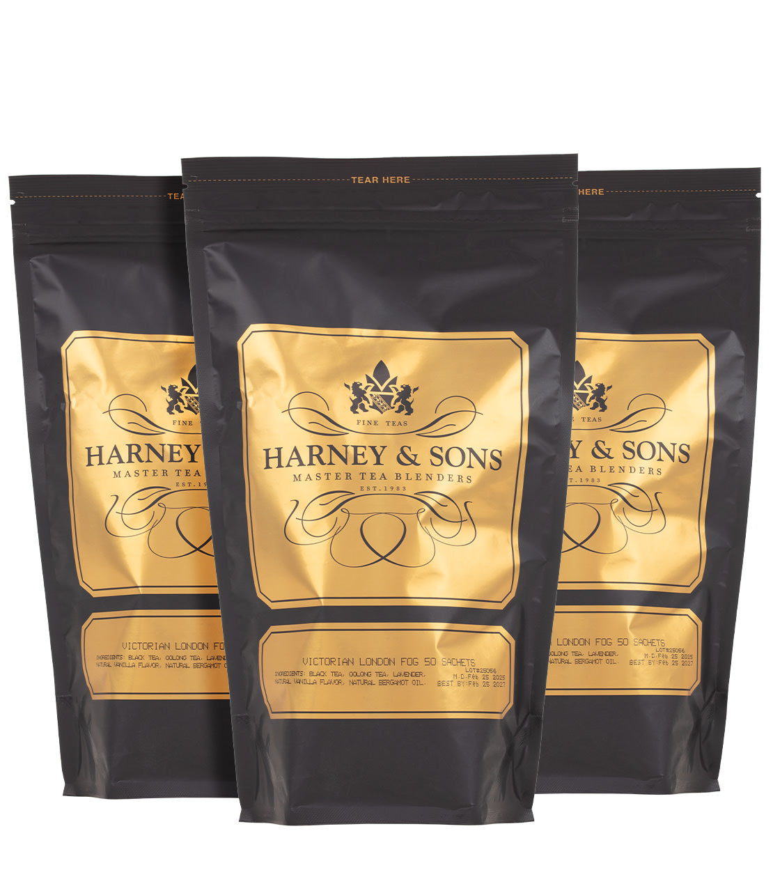 3 Bags of Sachets on a white background\