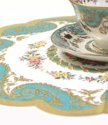 Elegant Historic Royal Palaces tea set featuring intricate floral designs and gold accents on fine china.