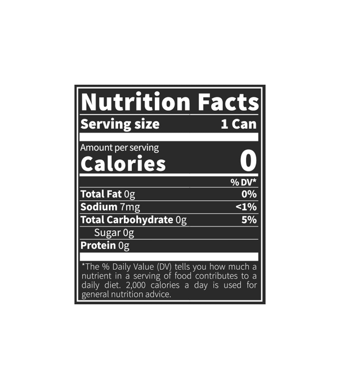Nutrition facts label for Hot Cinnamon Spice Nitrogen Tea, detailing calories, sodium, carbohydrates, sugar, and protein.