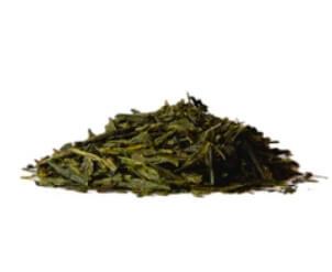 Dried green tea leaves, loose and whole, with a rich green color, ideal for premium tea brewing and connoisseur enjoyment.