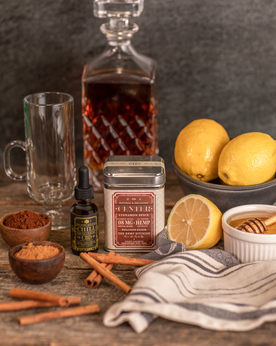 Center 8 CT Sachets - Cinnamon Spice - 8 MG CBD - - Harney & Sons Fine Teas
