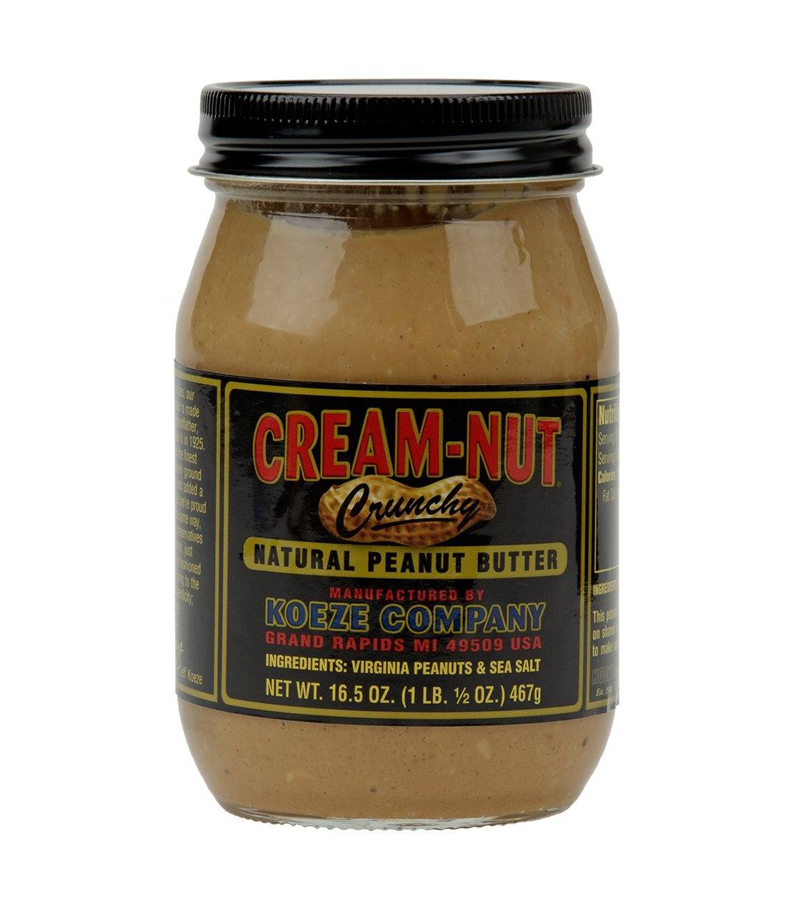 Koeze Cream-Nut Peanut Butter (Assorted Flavors) - 17 oz. Jar Crunchy - Harney & Sons Fine Teas