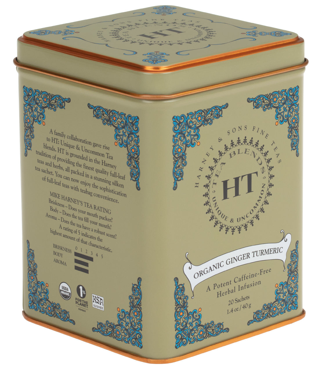 Organic Ginger Turmeric, HT Tin of 20 Sachets - Sachets HT Tin of 20 Sachets - Harney & Sons Fine Teas