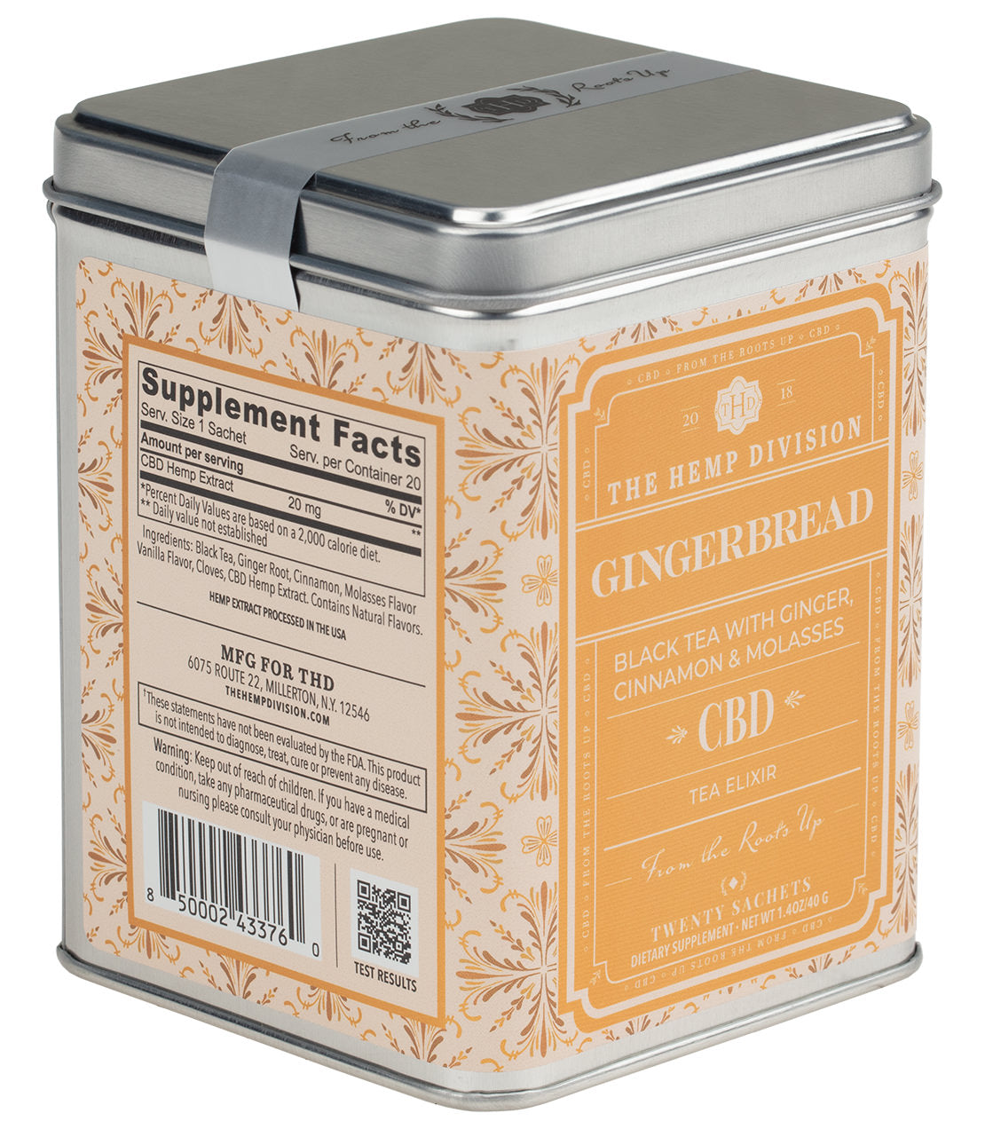 Gingerbread CBD 20 MG, Tin of 20 Sachets - Sachets Tin of 20 Sachets - Harney & Sons Fine Teas