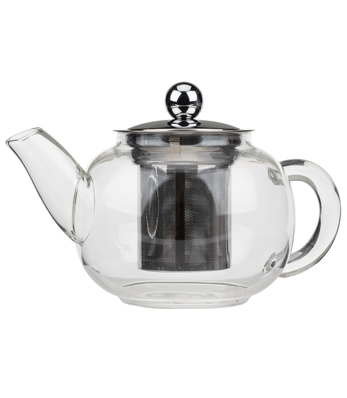 Cristel glass teapot with a sleek design, featuring a stainless steel infuser and a stylish lid. Perfect for brewing tea.