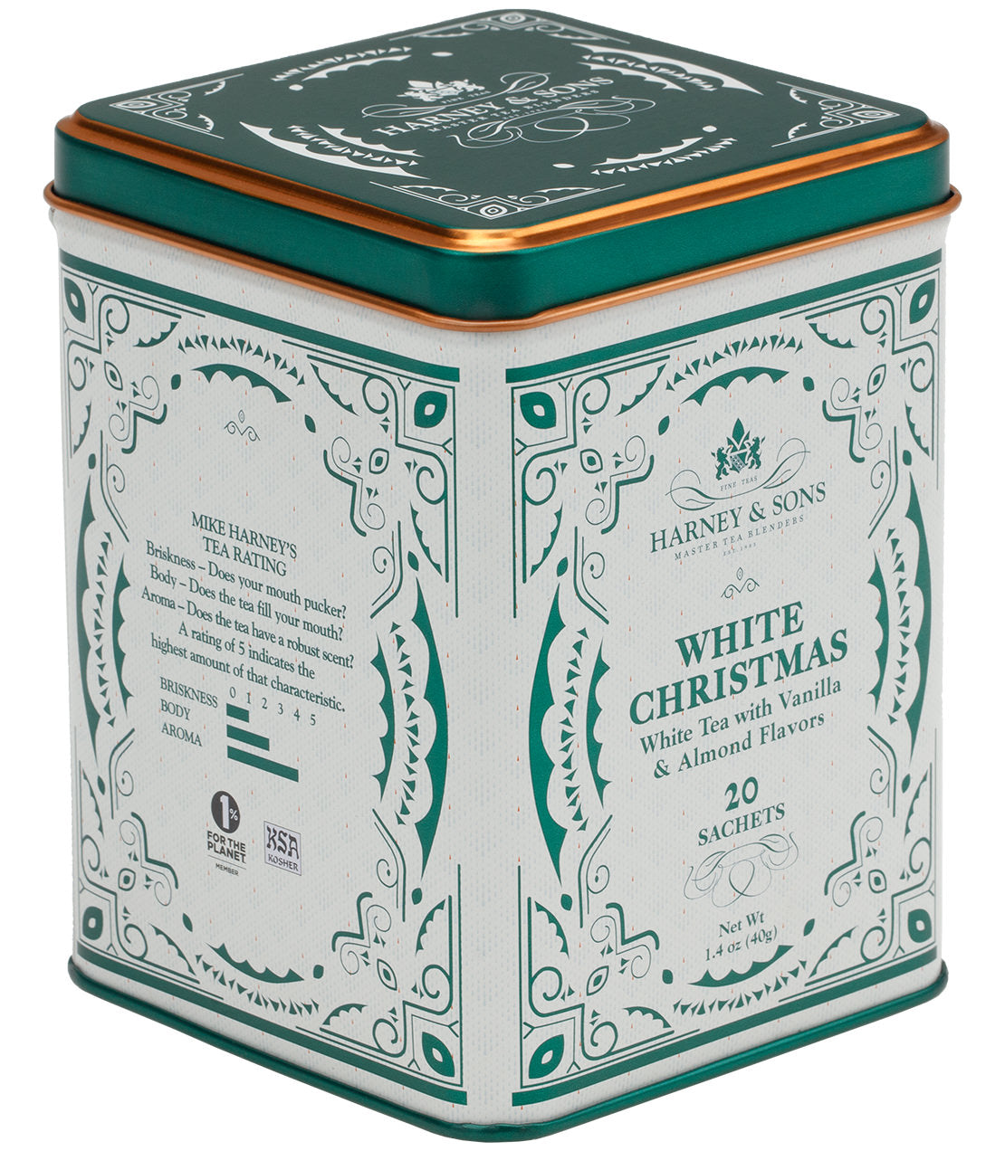 White Christmas Tea, Tin of 20 Sachets - Sachets Tin of 20 Sachets - Harney & Sons Fine Teas