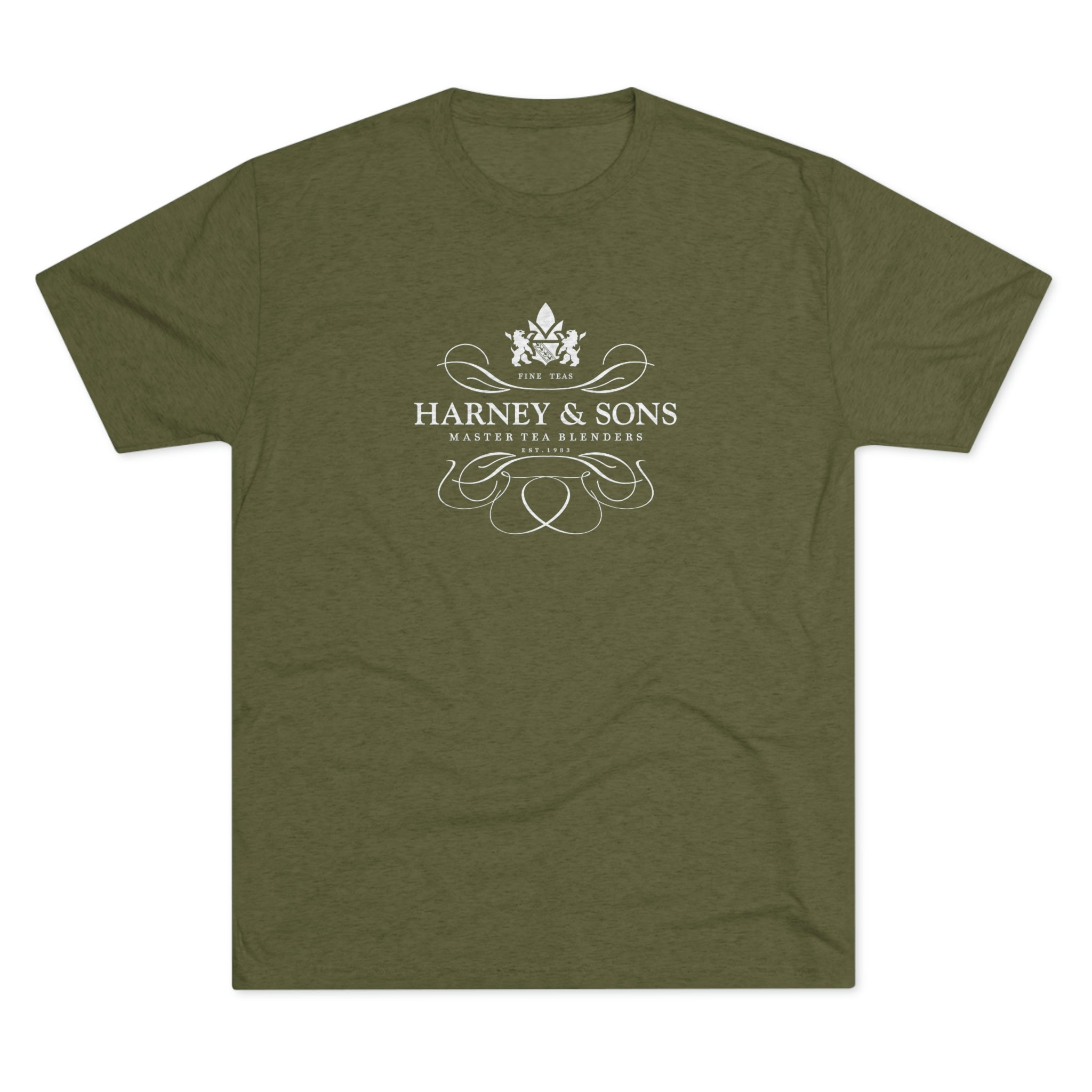 Harney & Sons Logo Graphic Tee - Tri-Blend Military Green S - Harney & Sons Fine Teas