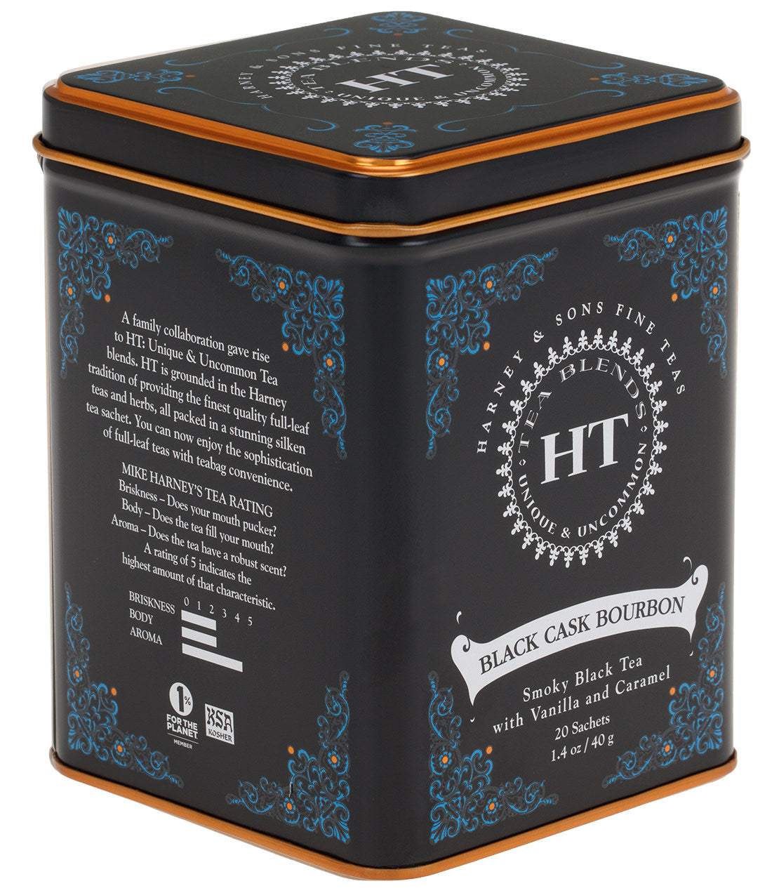 Black Cask Bourbon - Sachets HT Tin of 20 Sachets - Harney & Sons Fine Teas