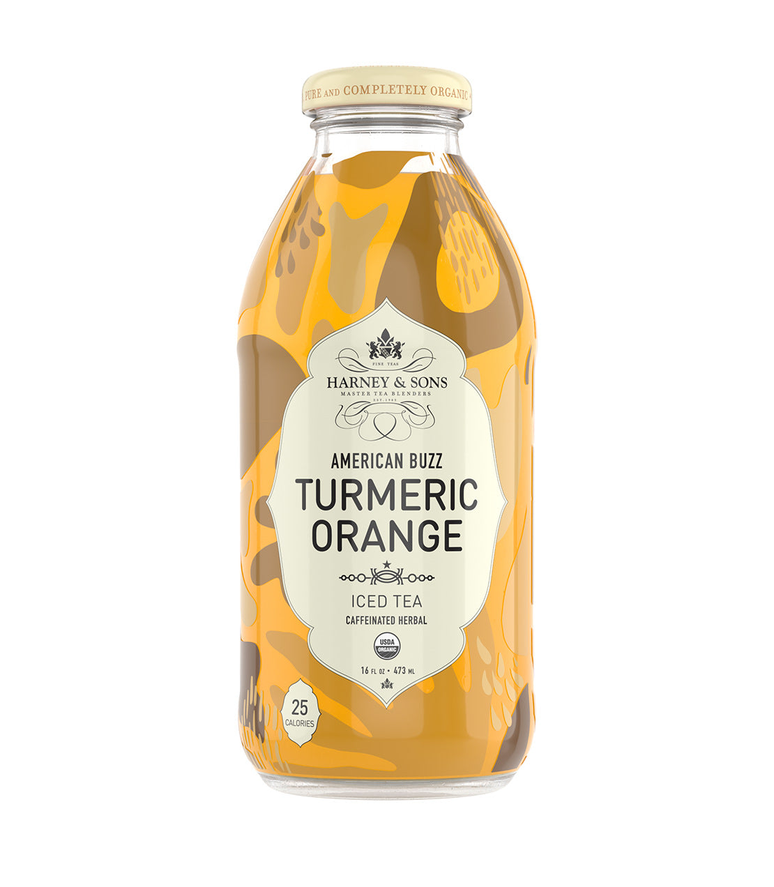 American Buzz Turmeric Orange Iced Tea - 16 oz. Bottle Case of 12 Bottles - Harney & Sons Fine Teas