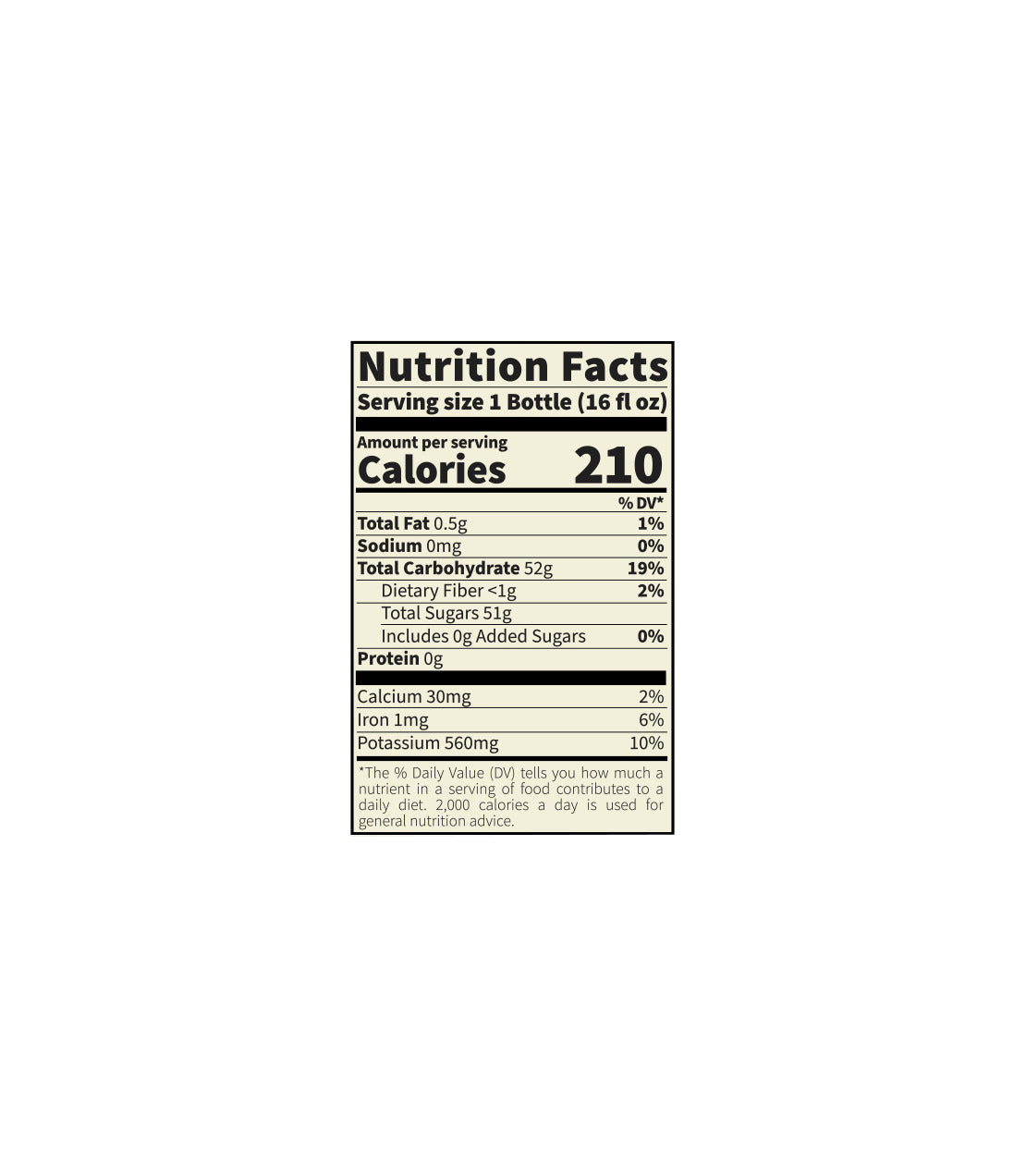 Nutrition label for Organic Apple 100% Juice, detailing calories, carbohydrates, sugars, and vitamins per serving.