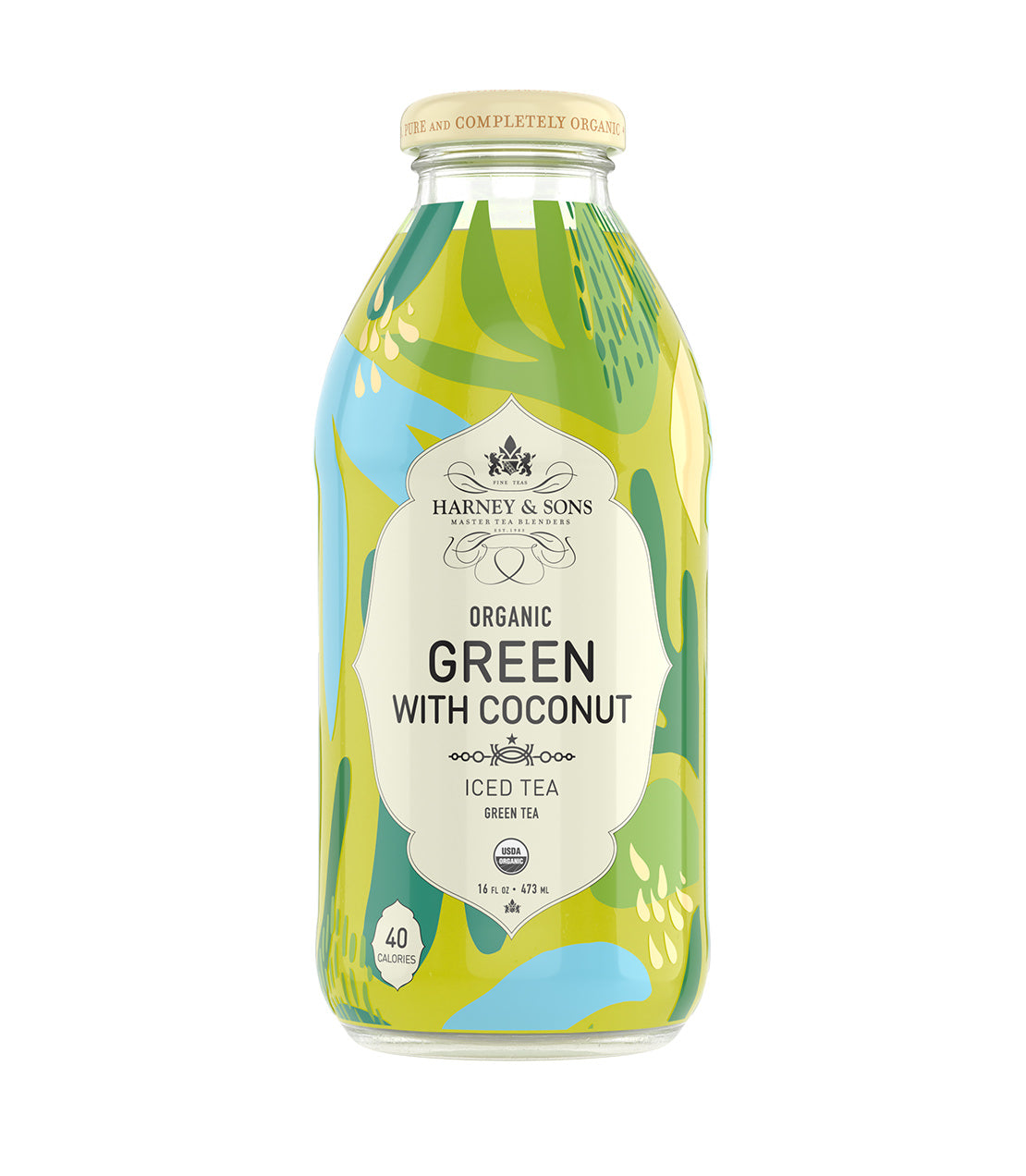Organic Green with Coconut Iced Tea - 16 oz. Bottle Case of 12 Bottles - Harney & Sons Fine Teas
