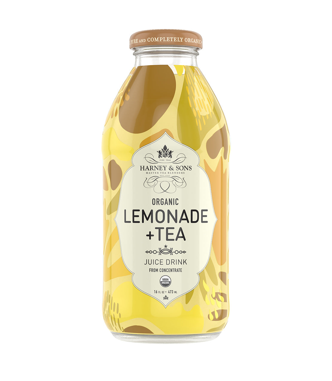 Organic Lemonade & Tea Juice Drink - 16 oz. Bottle Case of 12 Bottles - Harney & Sons Fine Teas