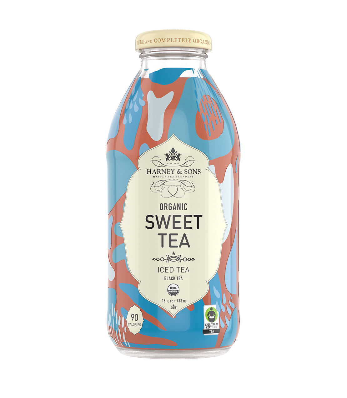 Organic Black Sweet Iced Tea - 16 oz. Bottle Case of 12 Bottles - Harney & Sons Fine Teas