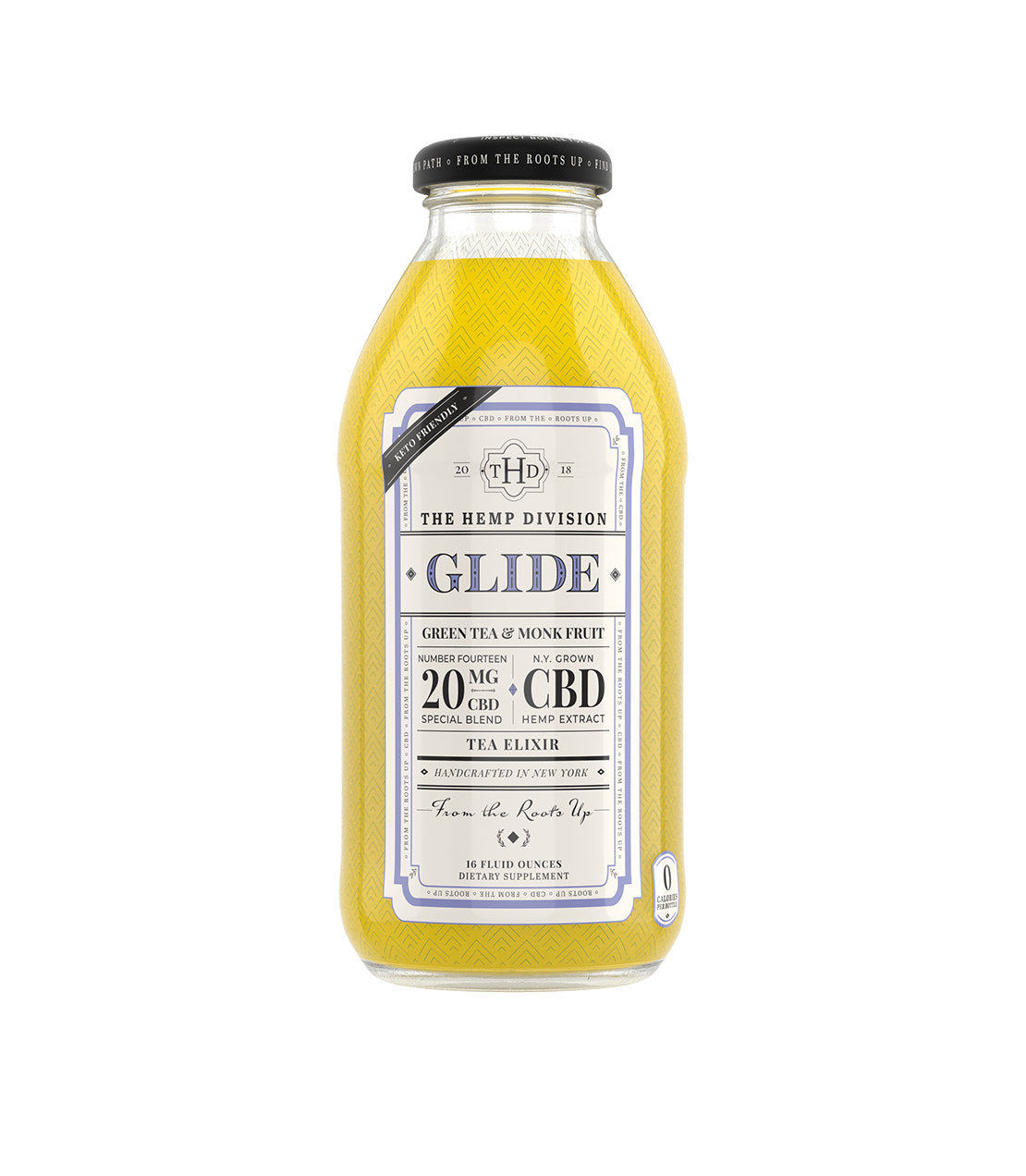 Glide - Green Tea & Monkfruit - 20 MG CBD - 16 oz. Bottle Case of 12 Bottles - Harney & Sons Fine Teas