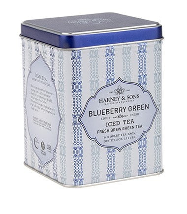 Blueberry Green Fresh Brew Iced Tea - Iced Tea Pouches Tin of 6 Pouches - Harney & Sons Fine Teas