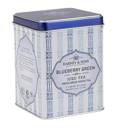 Blueberry Green - Iced Tea Pouches Tin of 6 Pouches - Harney & Sons Fine Teas
