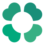 Green flower icon representing carbon offset for shipping, symbolizing sustainability and environmental responsibility.