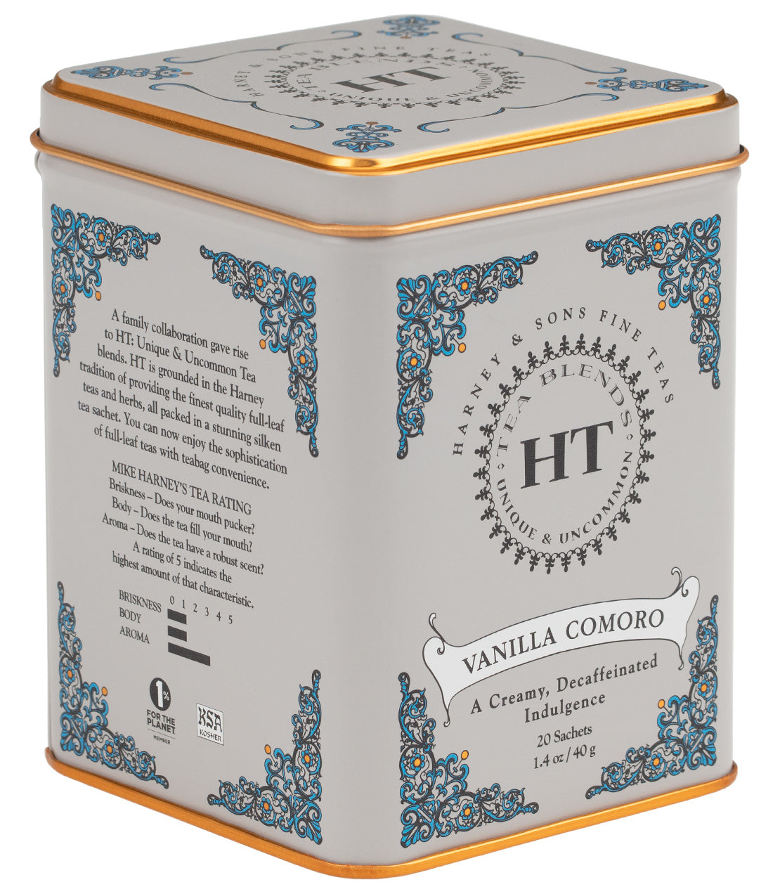 Decaf Vanilla Comoro, HT Tin of 20 Sachets - Sachets HT Tin of 20 Sachets - Harney & Sons Fine Teas